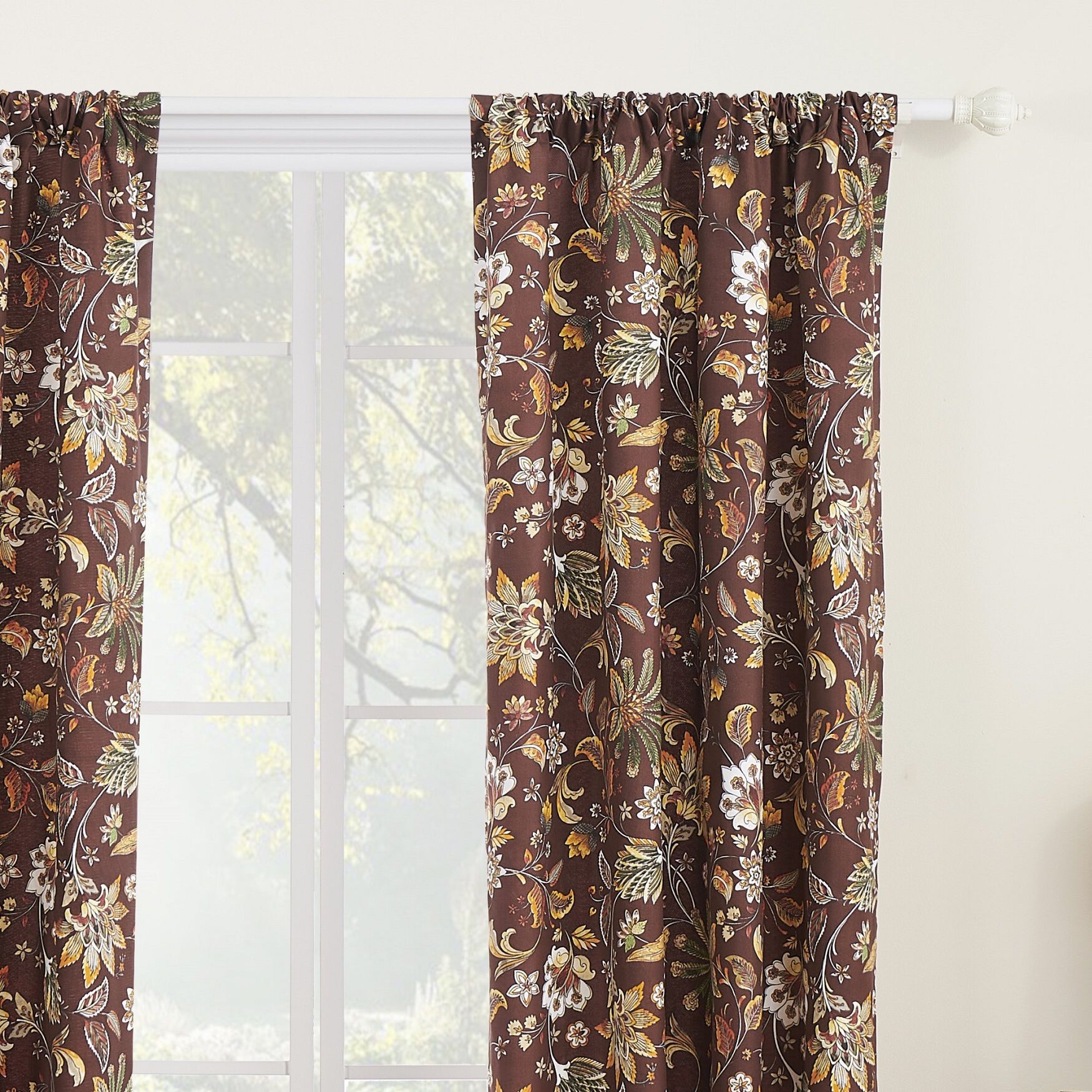 Audrey Window Curtain Panels, Set of 2, 84 inches, Chocolate, , alternate image number 4