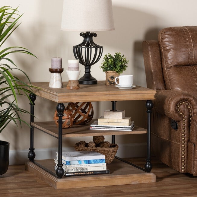 Sebastian Traditional Industrial 3-Tier End Table, , alternate image number 10