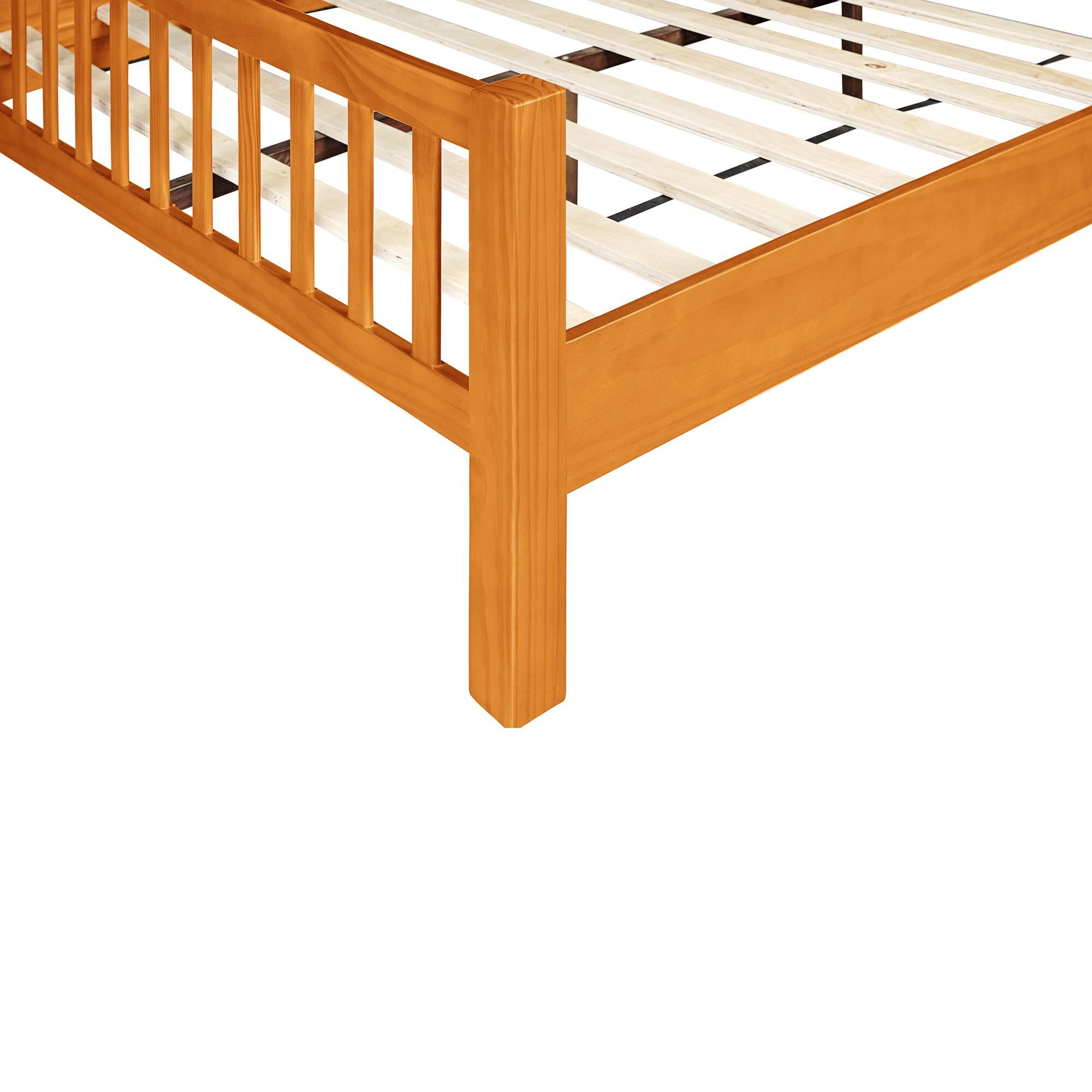 Hampton Wooden Platform Bed in Black, Queen with 2 Nightstands, CHERRY, alternate image number 5