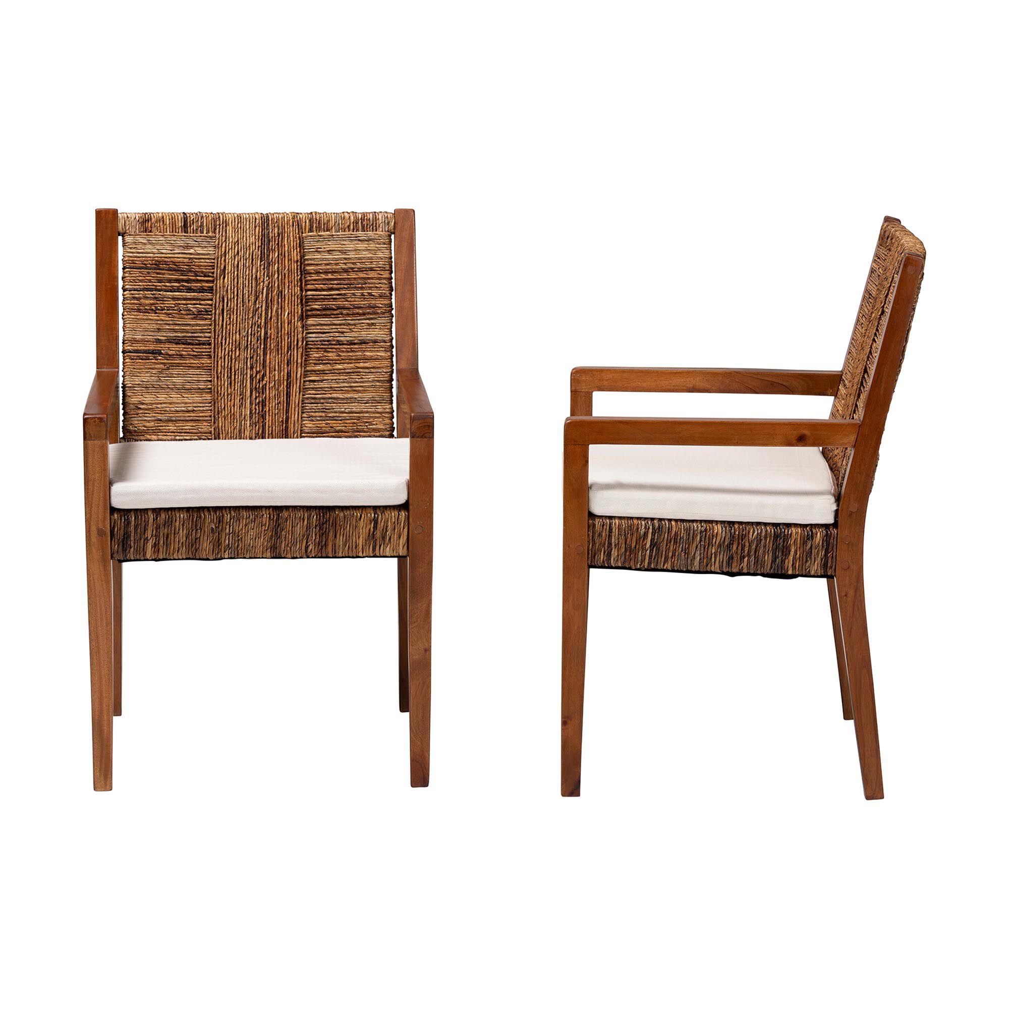 Chabela 2-Piece Handwoven Seagrass Armchairs, BROWN, alternate image number 3