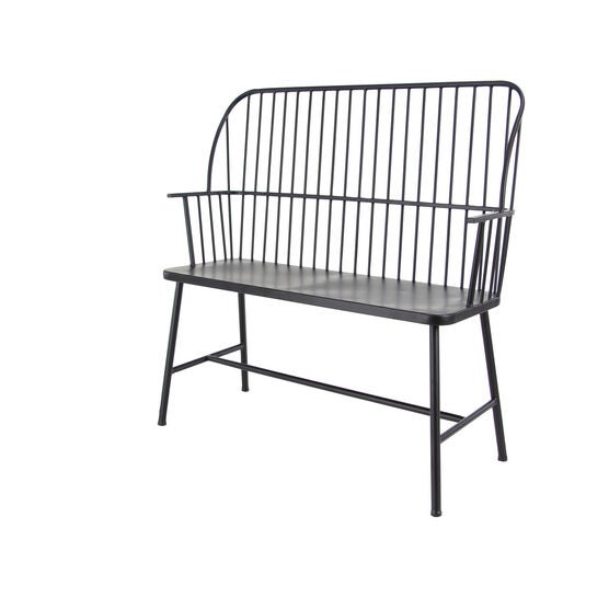 Black Metal Traditional Bench, , alternate image number null