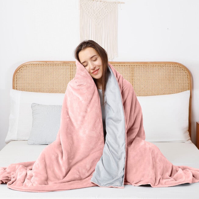 Crystal 15Lb Reversible Cooling Weighted 48X72 Blanket With Removable Cover Weighted Blanket & Cover, , on-hover image number 1