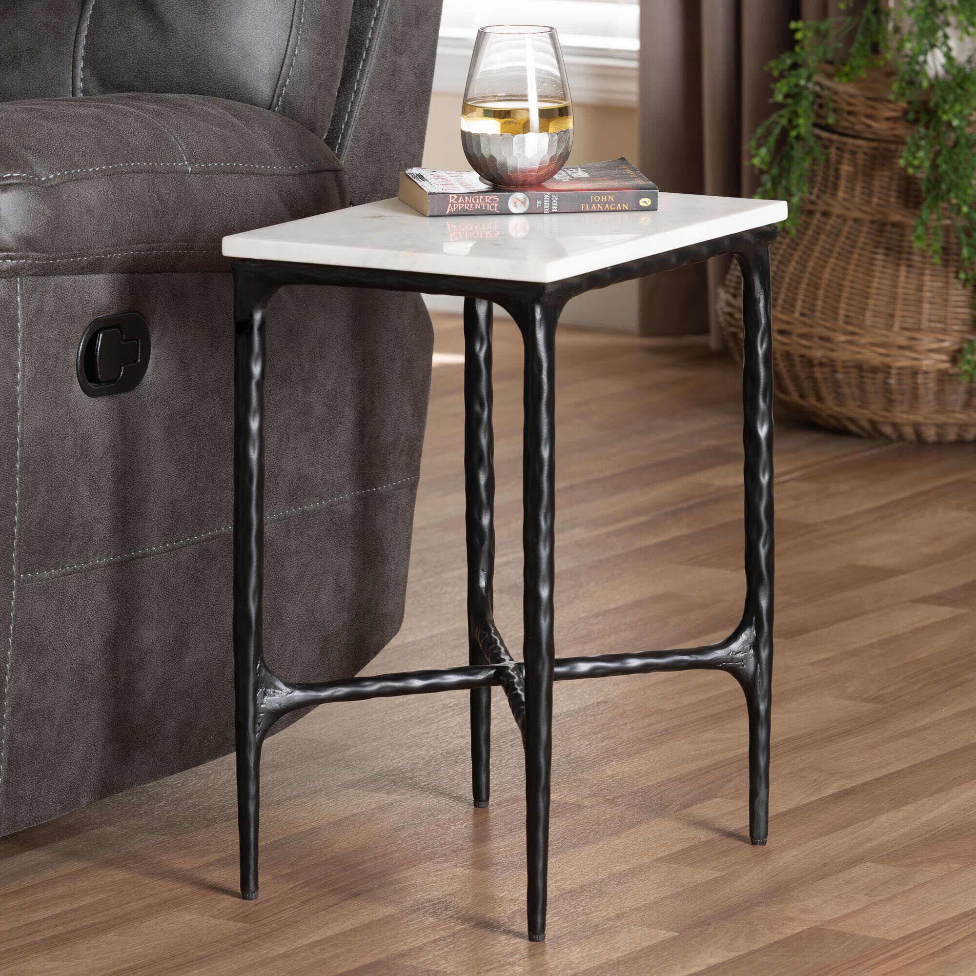 Akanji Marble Rectangle End Table | Woman Within