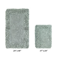 Shaggy Border Bath Rug Mat, 2-Pc. Set