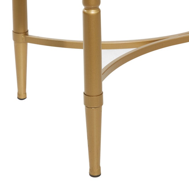 Gold Fur and Metal Contemporary Stool, 20x26x18, , alternate image number 6