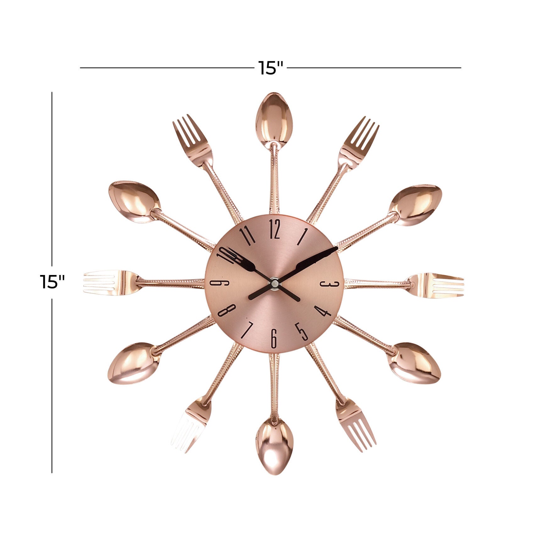 Copper Metal Eclectic Wall Clock, , alternate image number 4