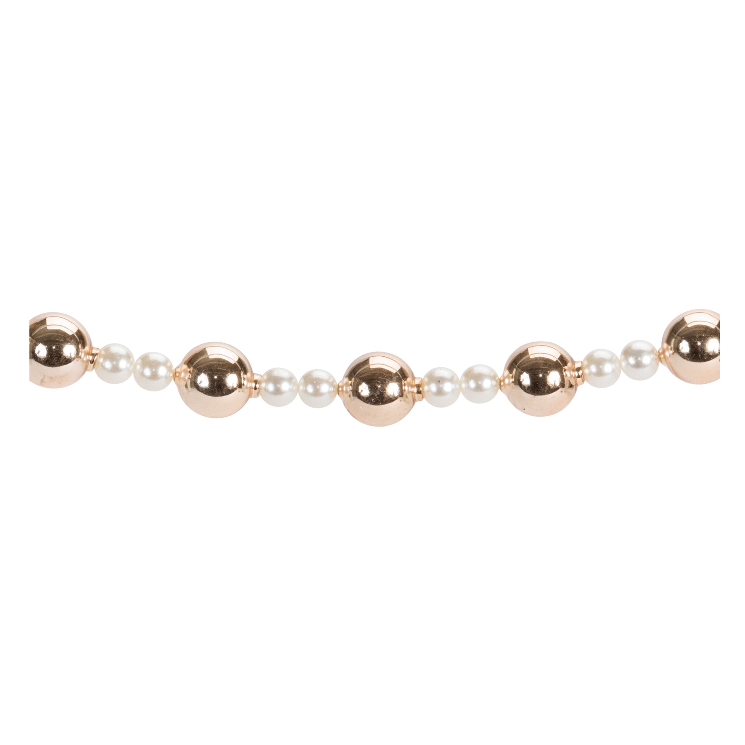 Pearl and Glass Ball Garland 32 inches, WHITE GOLD, alternate image number 3