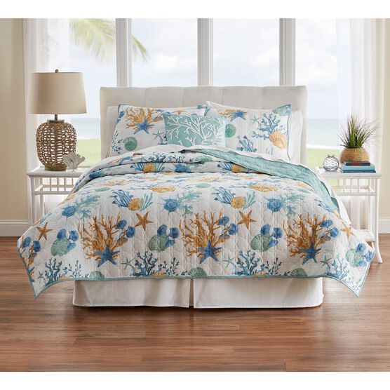 Coastal 3-Pc. Quilt Set, SEAFOAM MULTI, hi-res image number null