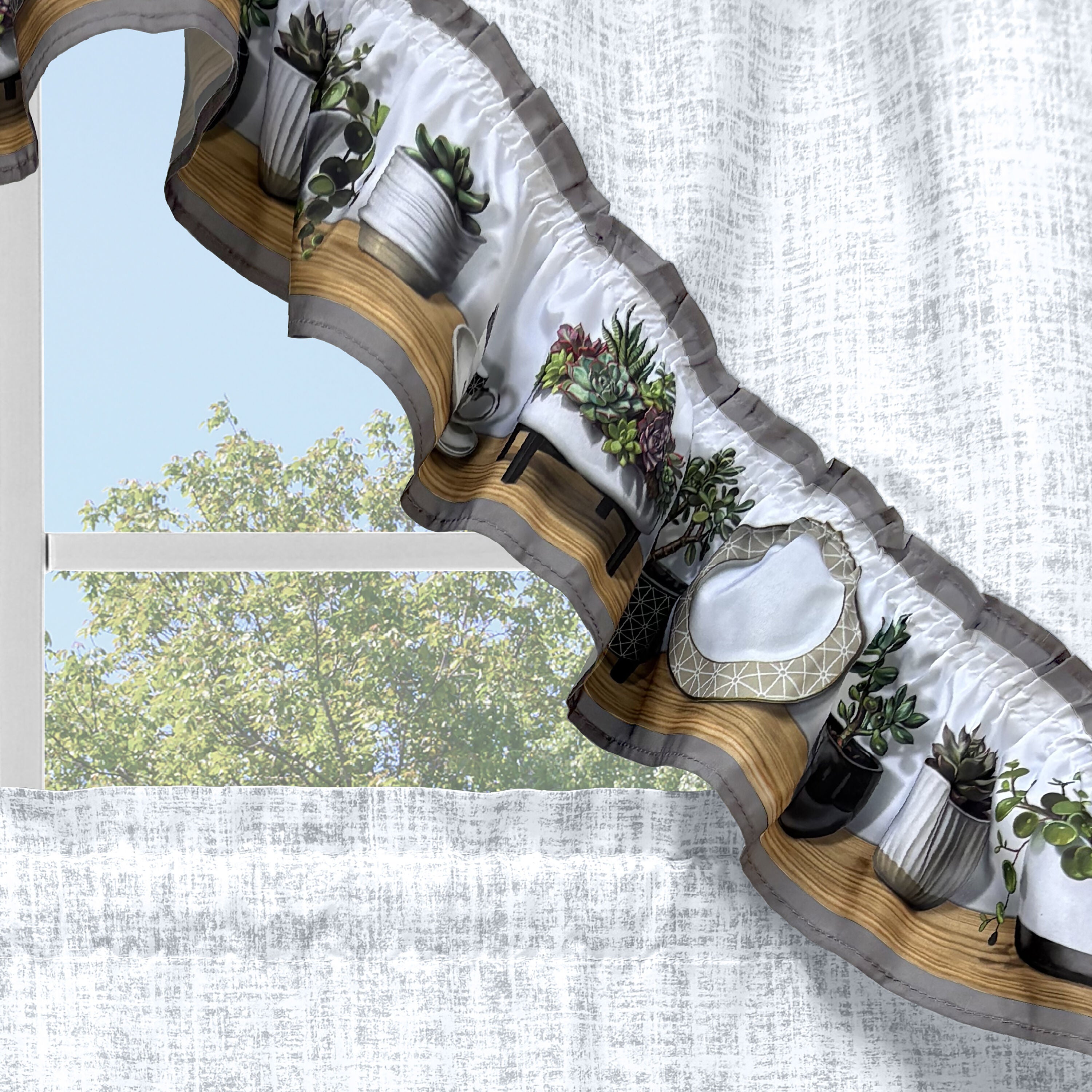 Jade Printed Tier and Swag Window Curtain Set, MULTI, alternate image number 4