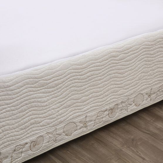 Coastal Seashell Ivory Bed Skirt 18-inch, , alternate image number null
