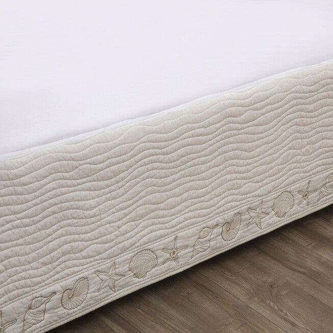Coastal Seashell Ivory Bed Skirt 18-inch, , alternate image number null