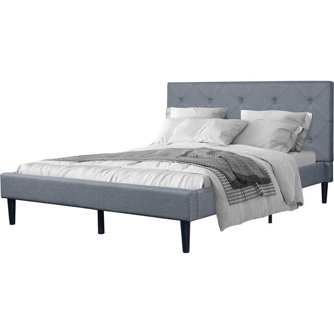 Monticello Platform Bed, Queen, Gray, GREY, alternate image number 2