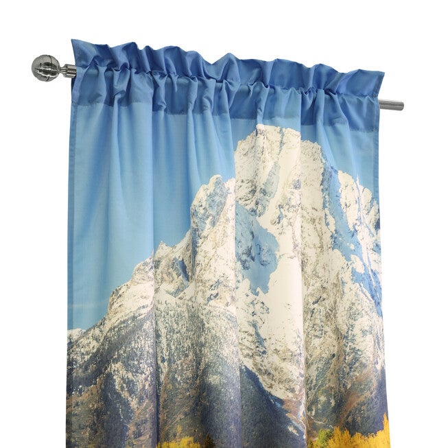 Photo Real Mountains Light Filtering Pole Top Curtain Pair, , alternate image number 3