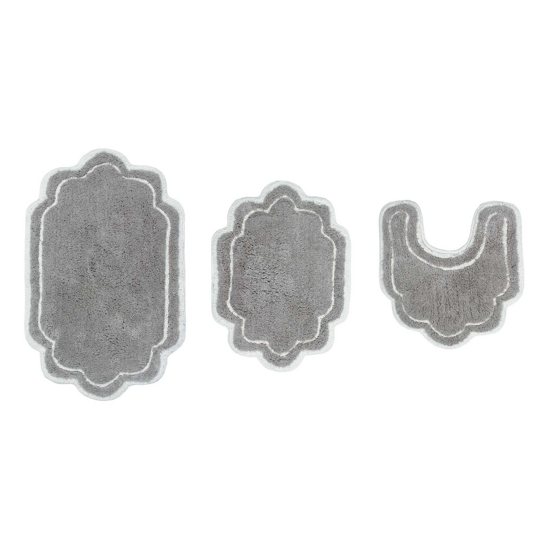Allure 3-Pc. Bath Rug Set, GREY, hi-res image number 0