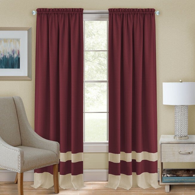 Darcy Rod-Pocket Window Curtain Panel, MARSALA TAN, hi-res image number null