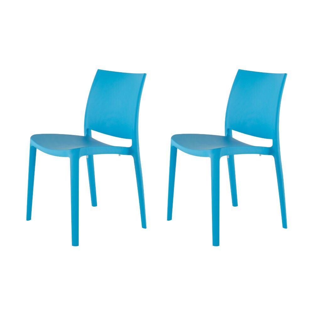 Set of 2 Sensilla Stackable Outdoor Dining Chairs, BLUE, on-hover image number 1