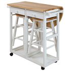 Breakfast Cart with Drop-Leaf Table-White, , alternate image number null