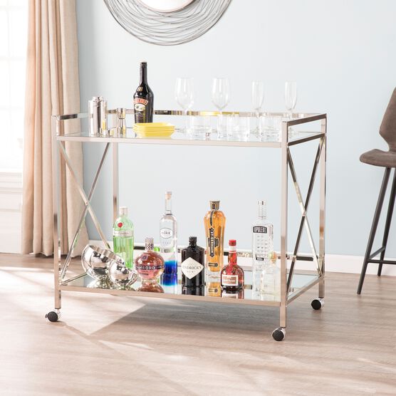 Maxton Gold Bar Cart, SILVER, hi-res image number null