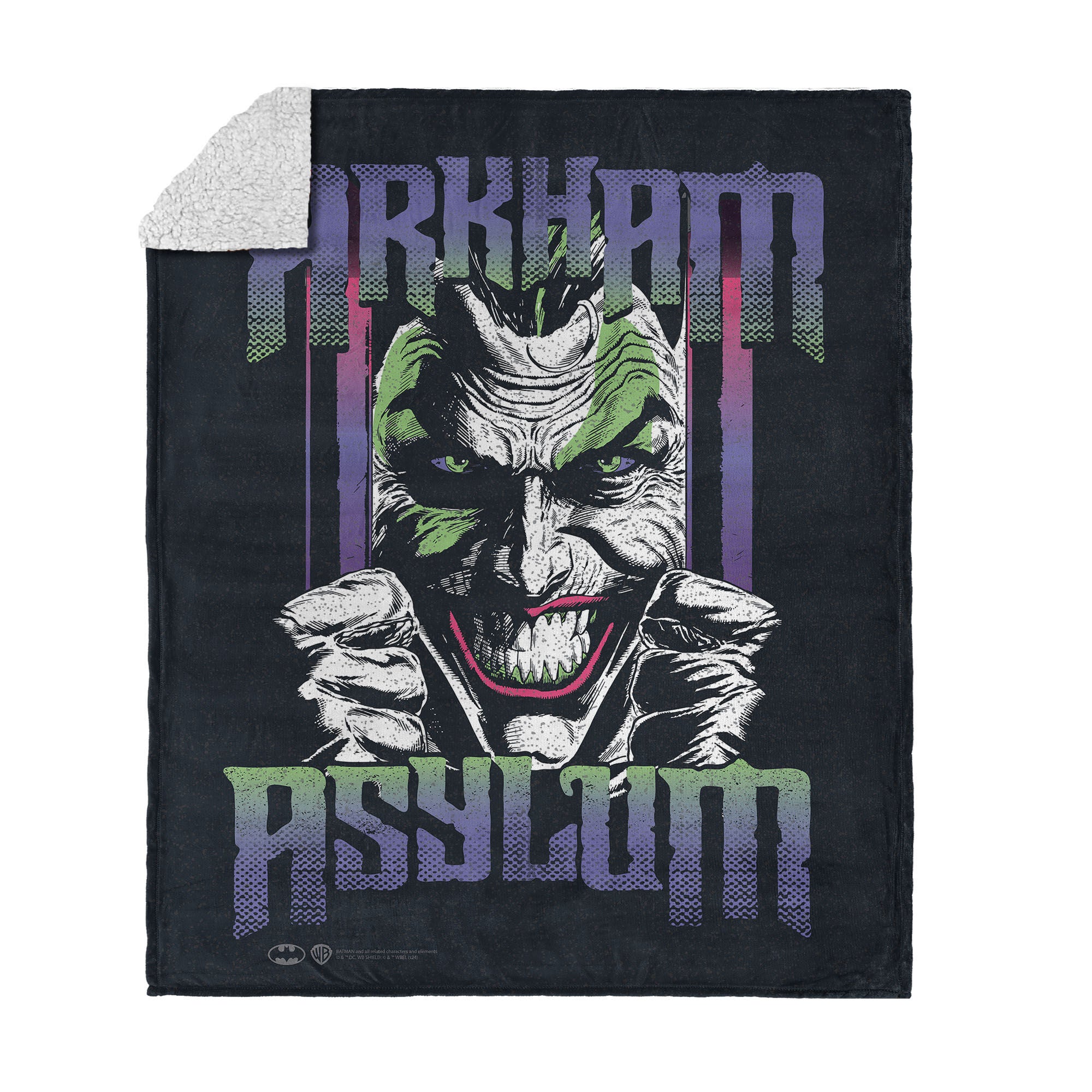 Warner Bros. DC Arkham Asylum Silk Touch Sherpa Throw Blanket 50x60 Inches, DC ARKHAM, hi-res image number 0