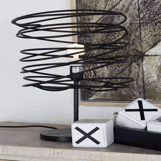 Black Metal Industrial Table Lamp, , alternate image number null