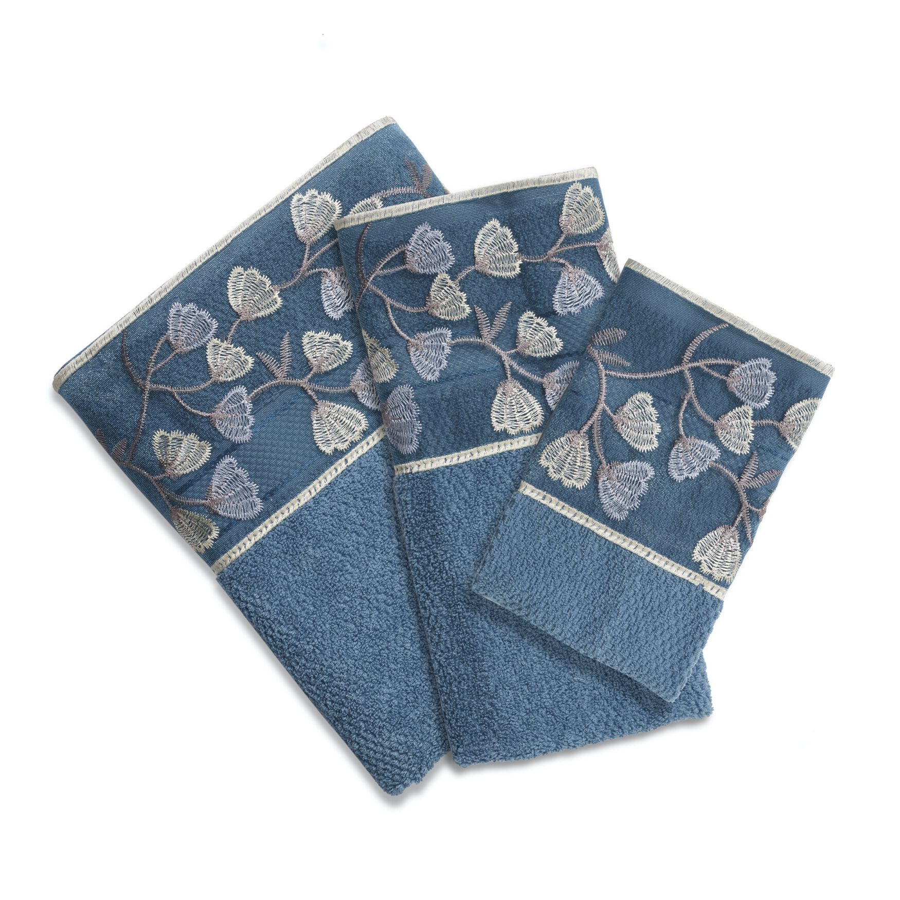 Capri 3-Pc Towel Set, BLUE, hi-res image number 0