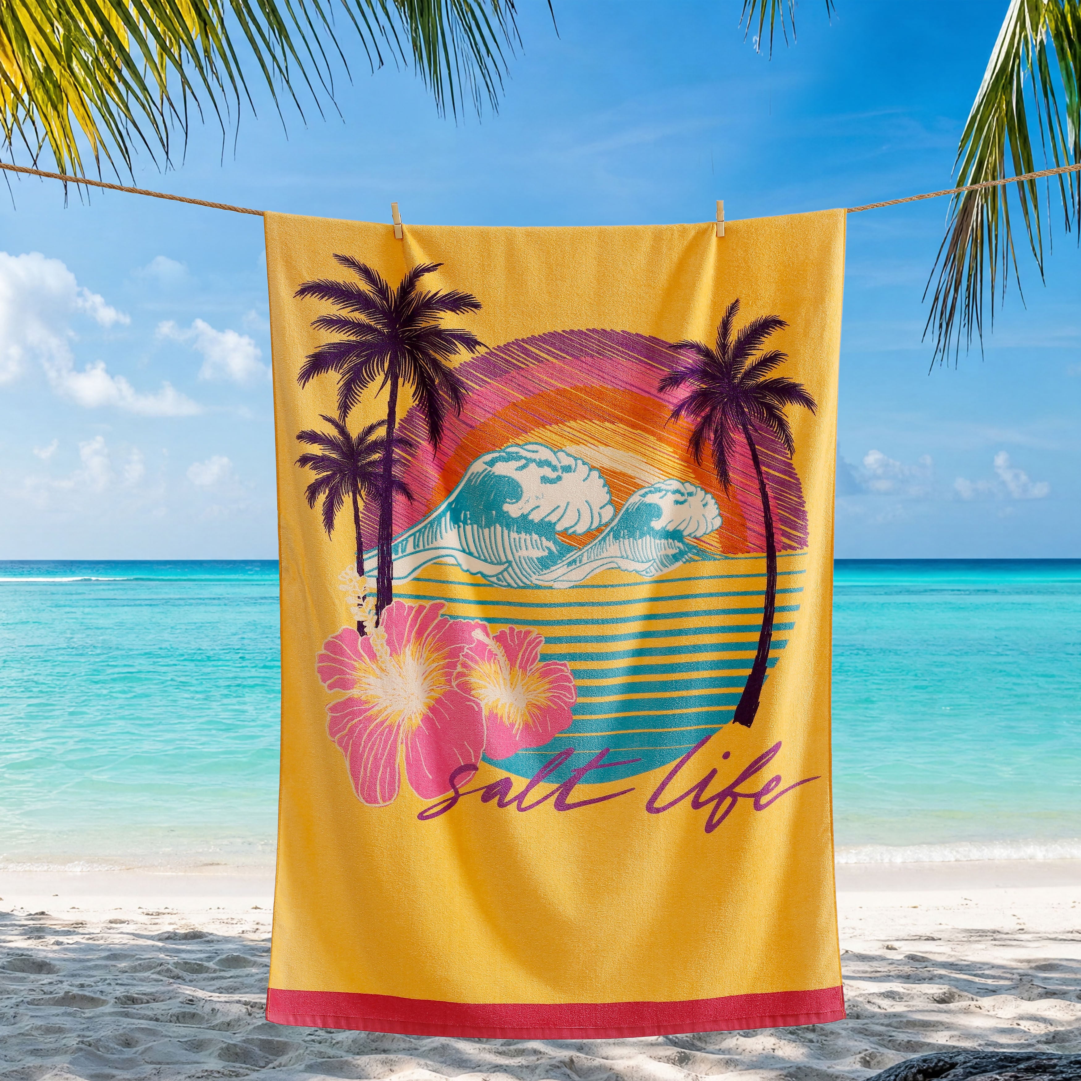 Good Times Beach Towel, ORANGE, alternate image number 2