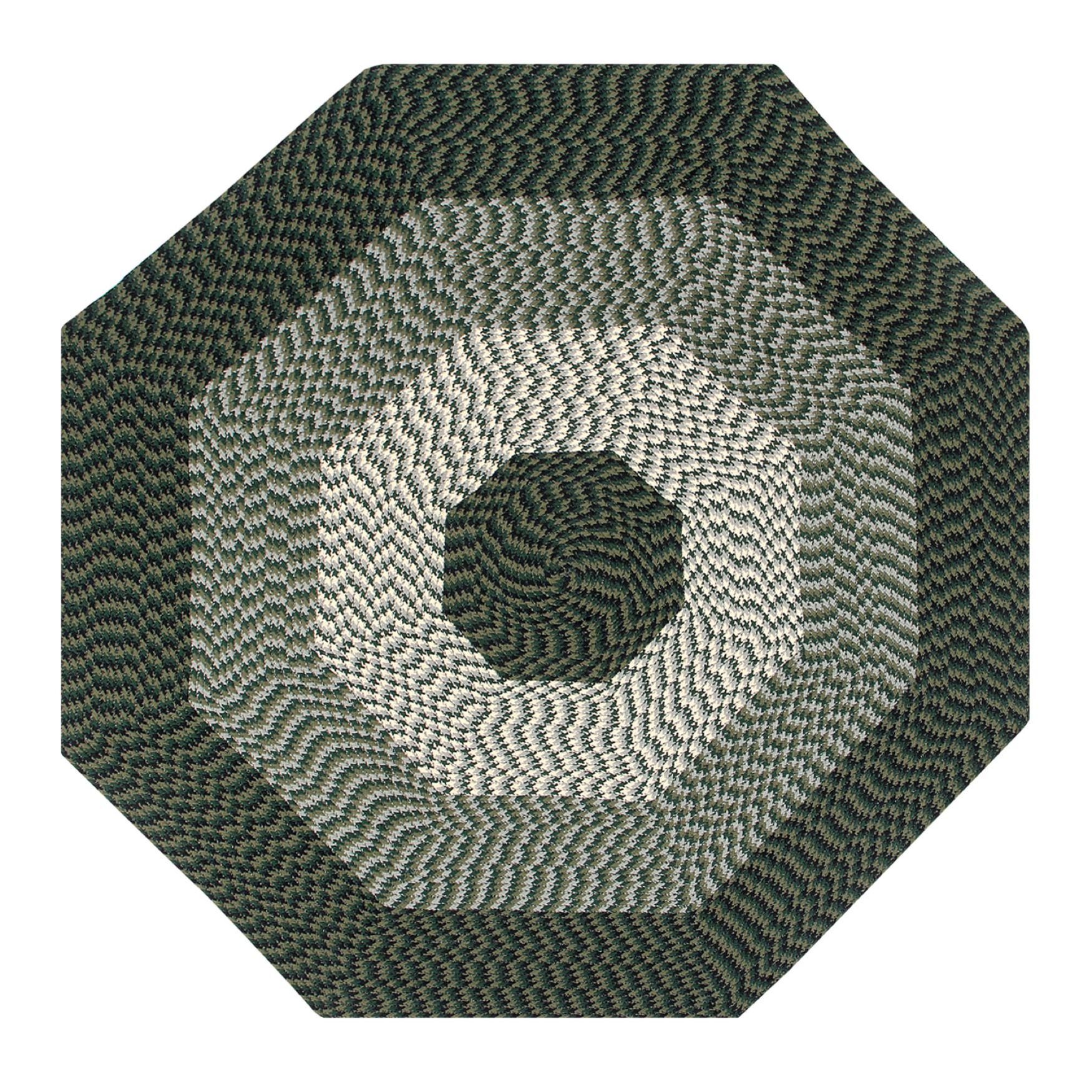 Alpine Braid Collection Reversible Indoor Area Rug, 48 inches" Octagonal , HUNTER STRIPE, hi-res image number 0