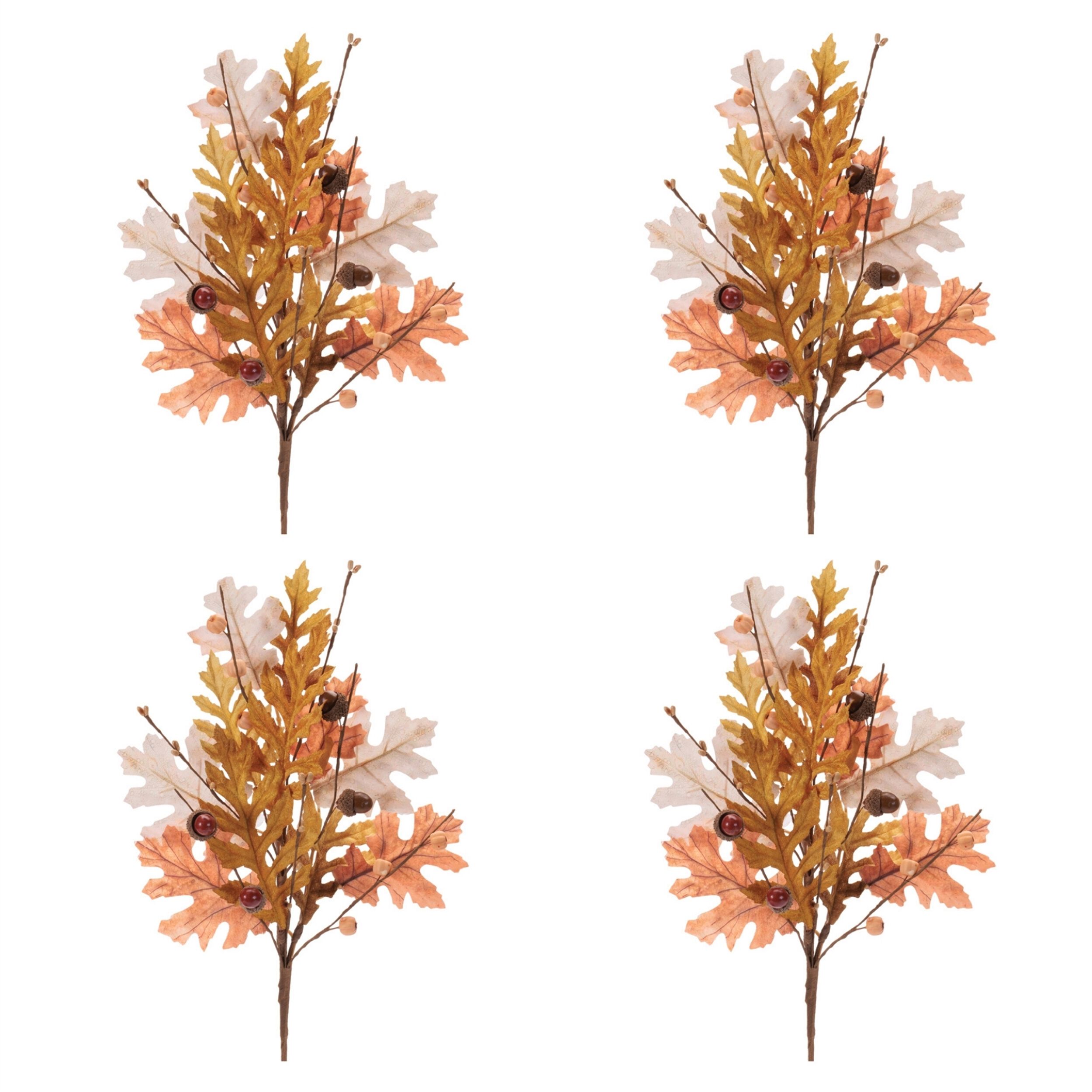 Harvest Oak Leaf Spray (Set of 4), YELLOW BROWN, alternate image number 2