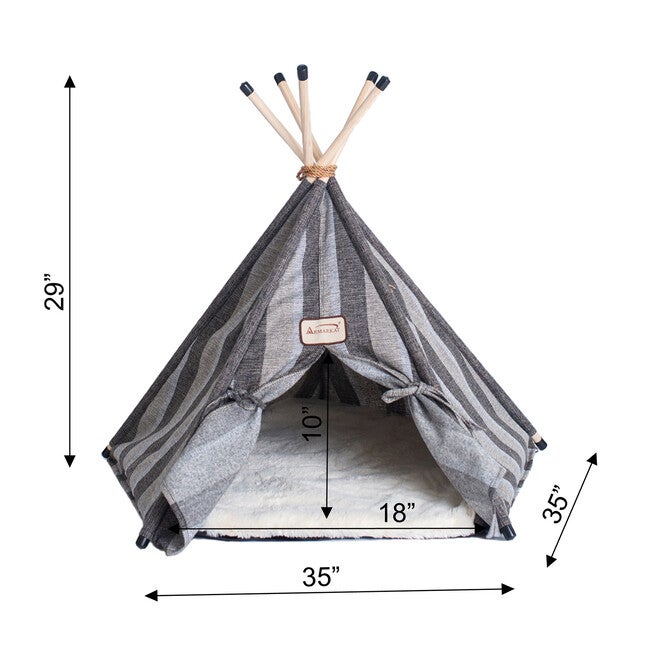 Striped Teepee Cat Dog Bed, , alternate image number null