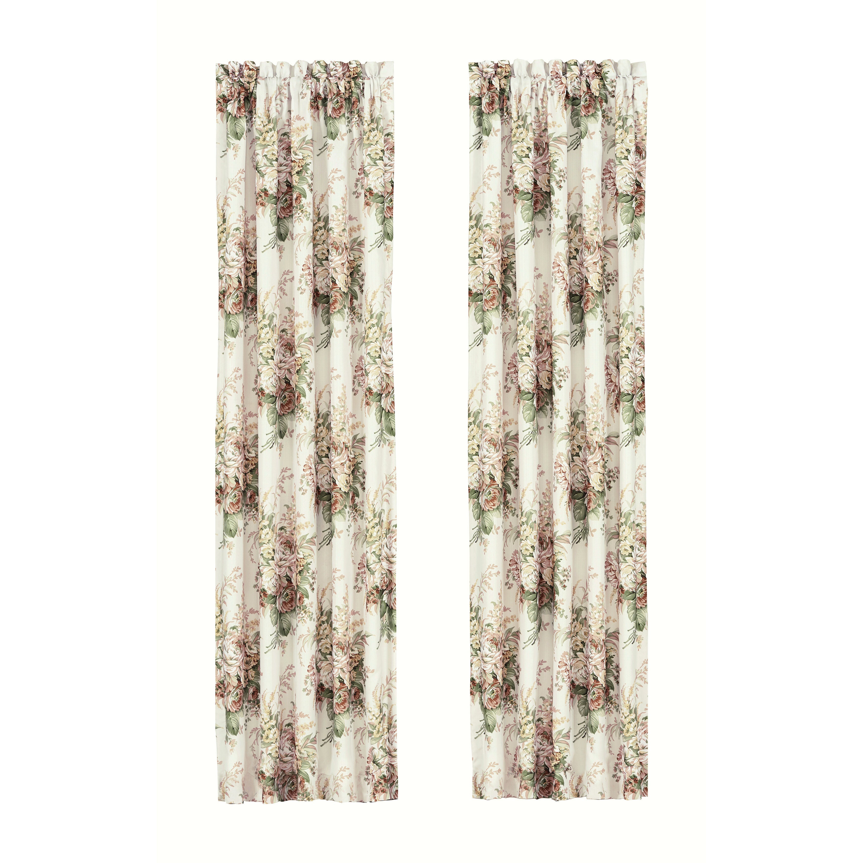 Estelle Coral 84 Inch Window Panel Pair, CORAL, alternate image number 1