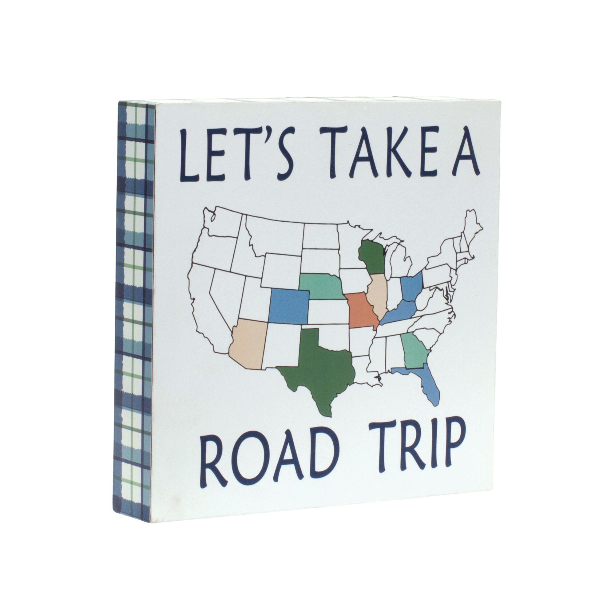 Wood Adventure Block Sentiment Sign (Set of 4), BLUE WHITE GREEN, alternate image number 3