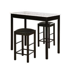 Lancer 3-Pc. Tavern Set, Faux Black Marble