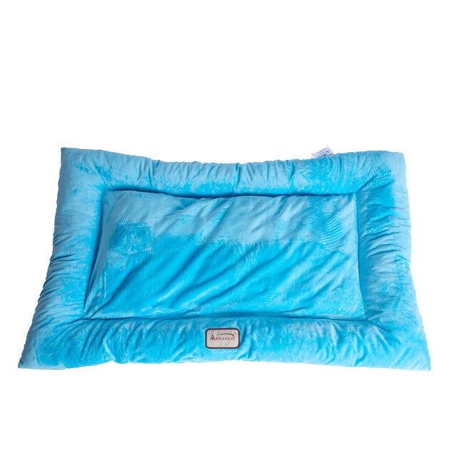 Medium Pet Bed Mat , Dog Crate Soft Pad With Poly Fill Cushion, SKY BLUE, hi-res image number 0