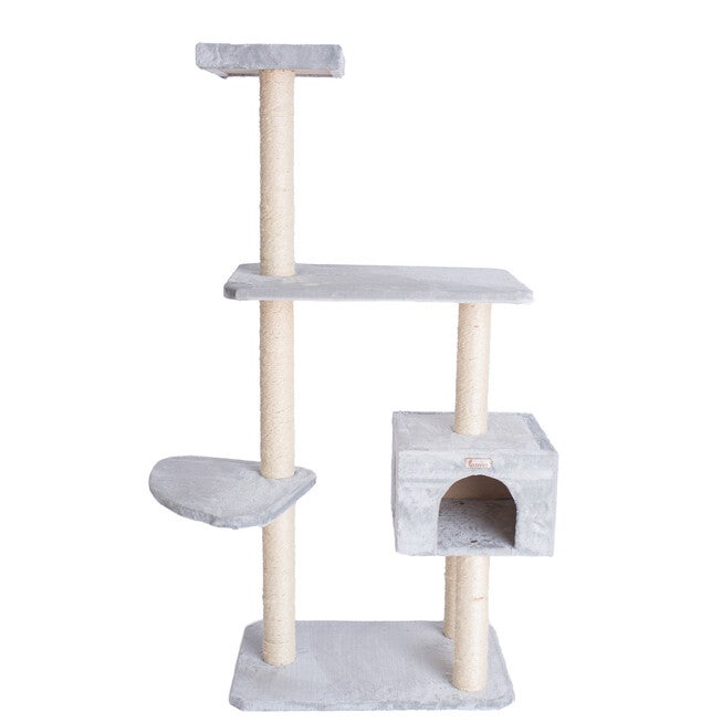 Gleepet 57 inches Real Wood Cat Tree With Condo And Perch, , alternate image number null