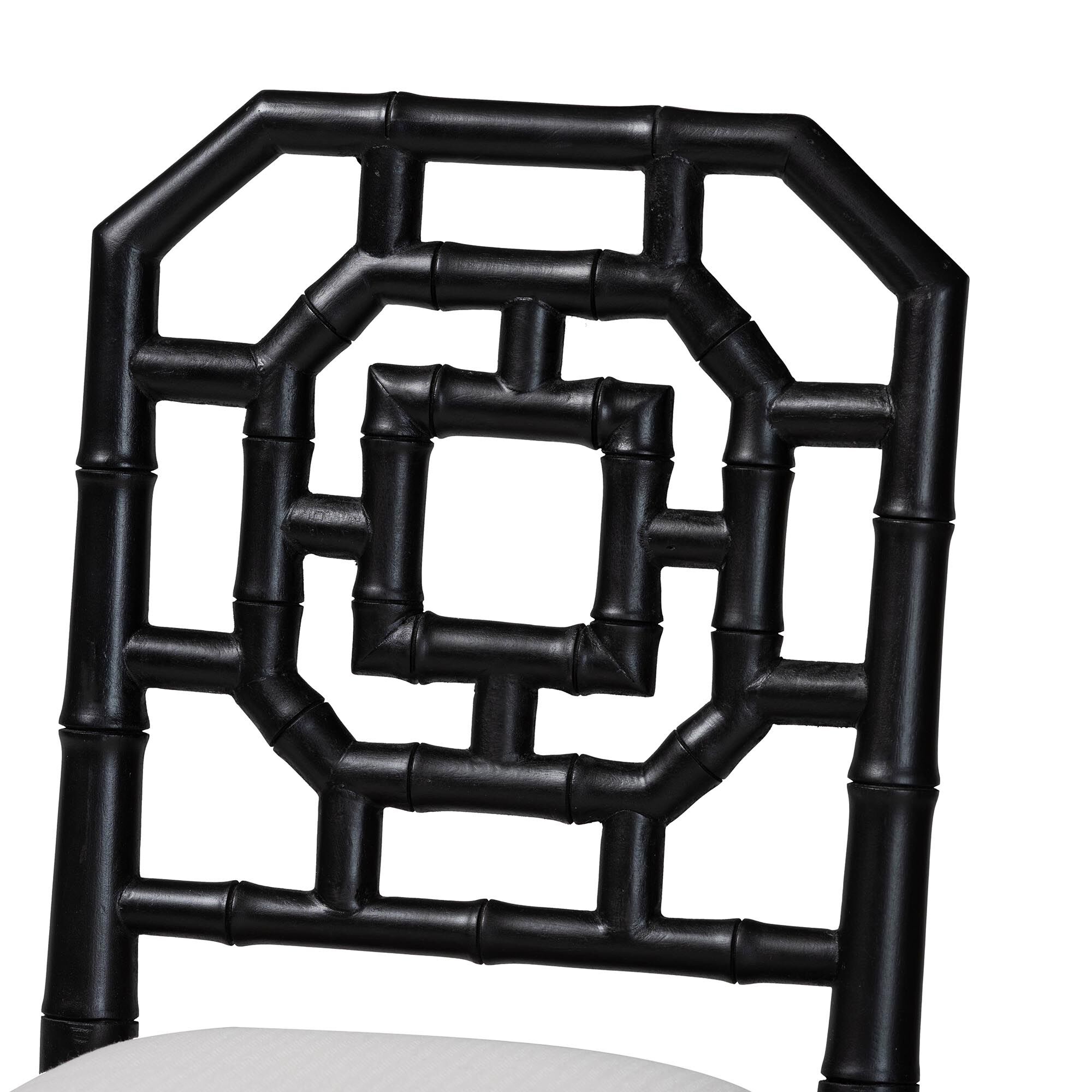 Boone Counter Stool with Chinoiserie Design, BLACK, alternate image number 5