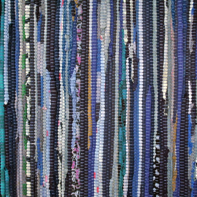Multi Color Nautical Blue Rag Rug 2Ft 3Inx6Ft, , alternate image number null