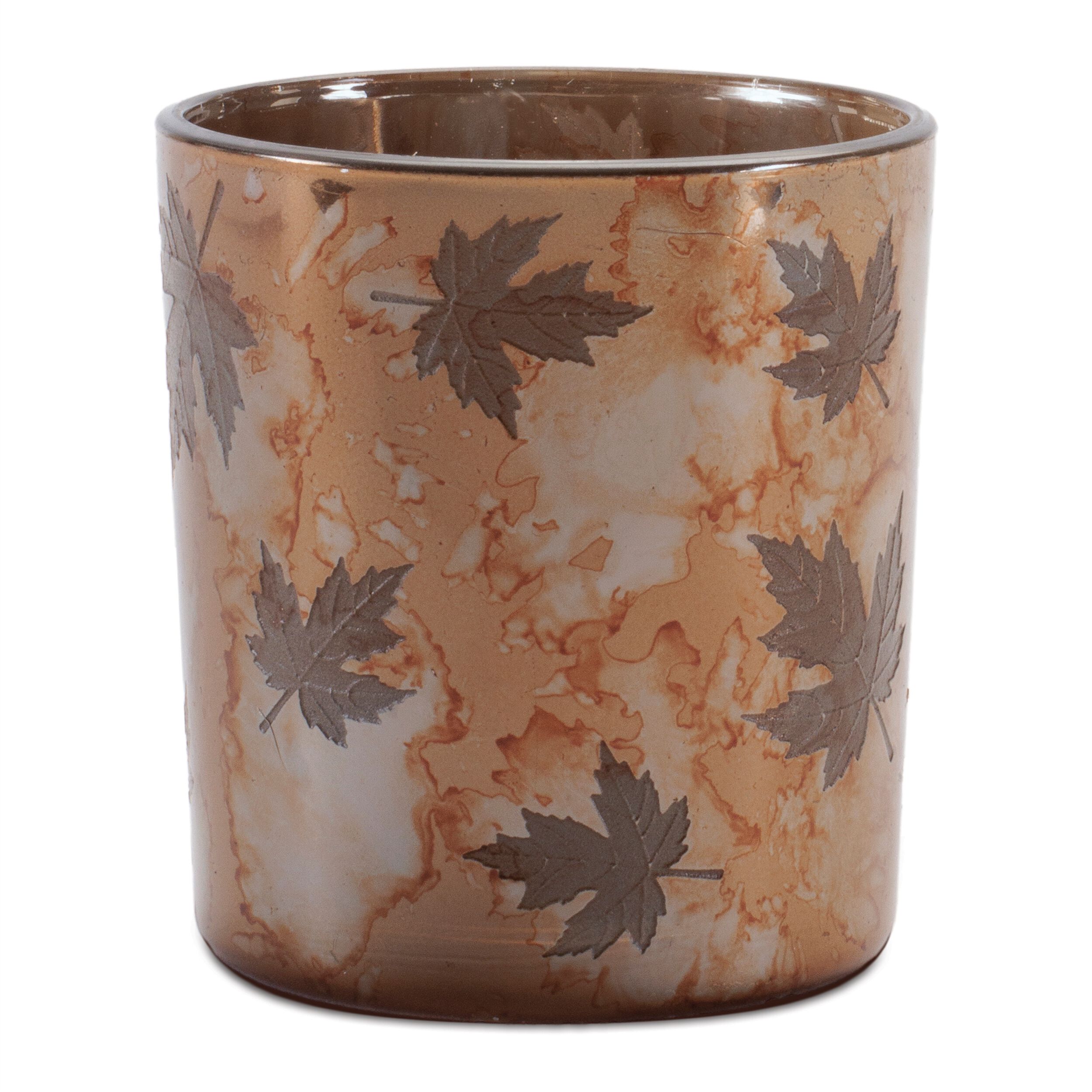 Autumn Leaf Glass Votive Holder (Set of 3), GOLD, alternate image number 4