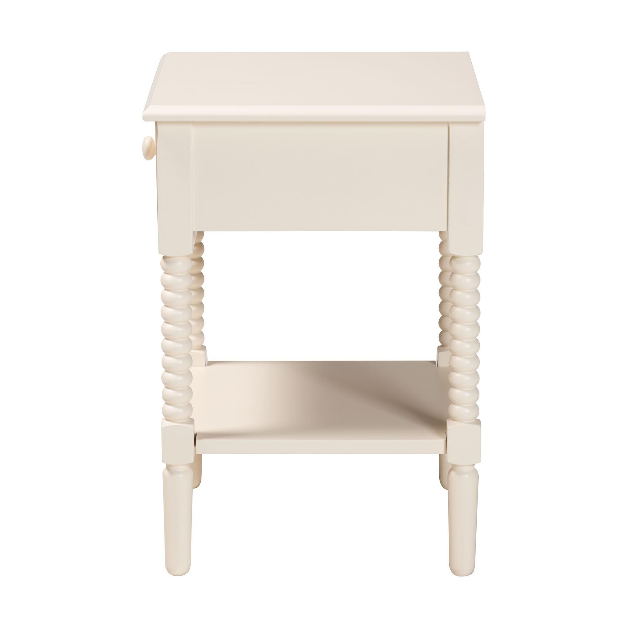 Braith Farmhouse Ivory Spindle Wood 1-Drawer Nightstand, IVORY, alternate image number 4