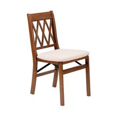 Lattice Back Wood Folding Chairs, Set Of 2