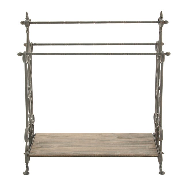 Black Vintage Metal Towel Rack, 41 x 28, , alternate image number 2