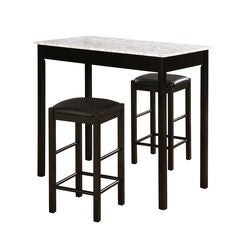 3 Pc Tavern Set With Faux Marble Top
