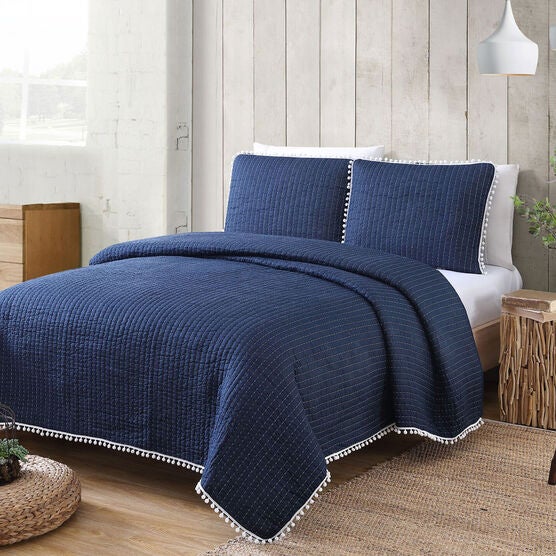 Costa Brava Quilt Set, NAVY, hi-res image number null