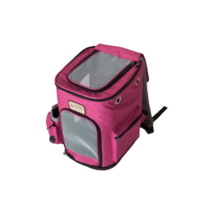 Pet Backpack Pet Carrier In PInk and Gray Combo, , alternate image number null