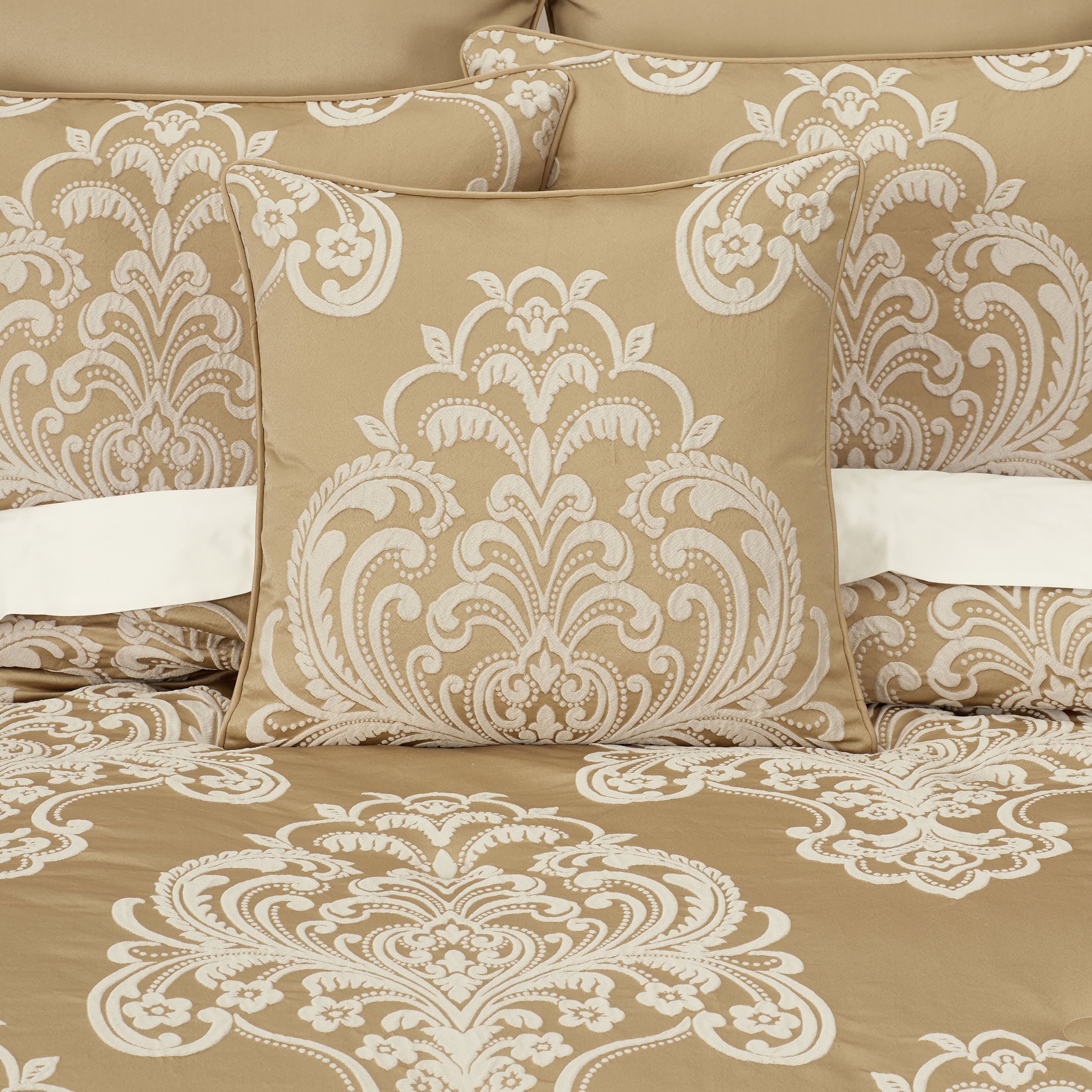 Potenza 20 Inch Square Decorative Throw Pillow, GOLD, alternate image number null