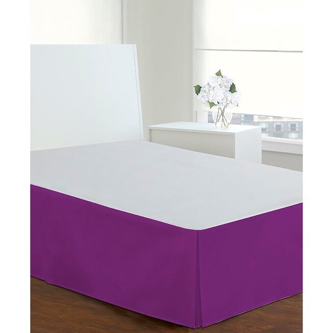 Luxury Hotel Classic Tailored 14 inches Drop Purple Bed Skirt, , on-hover image number null