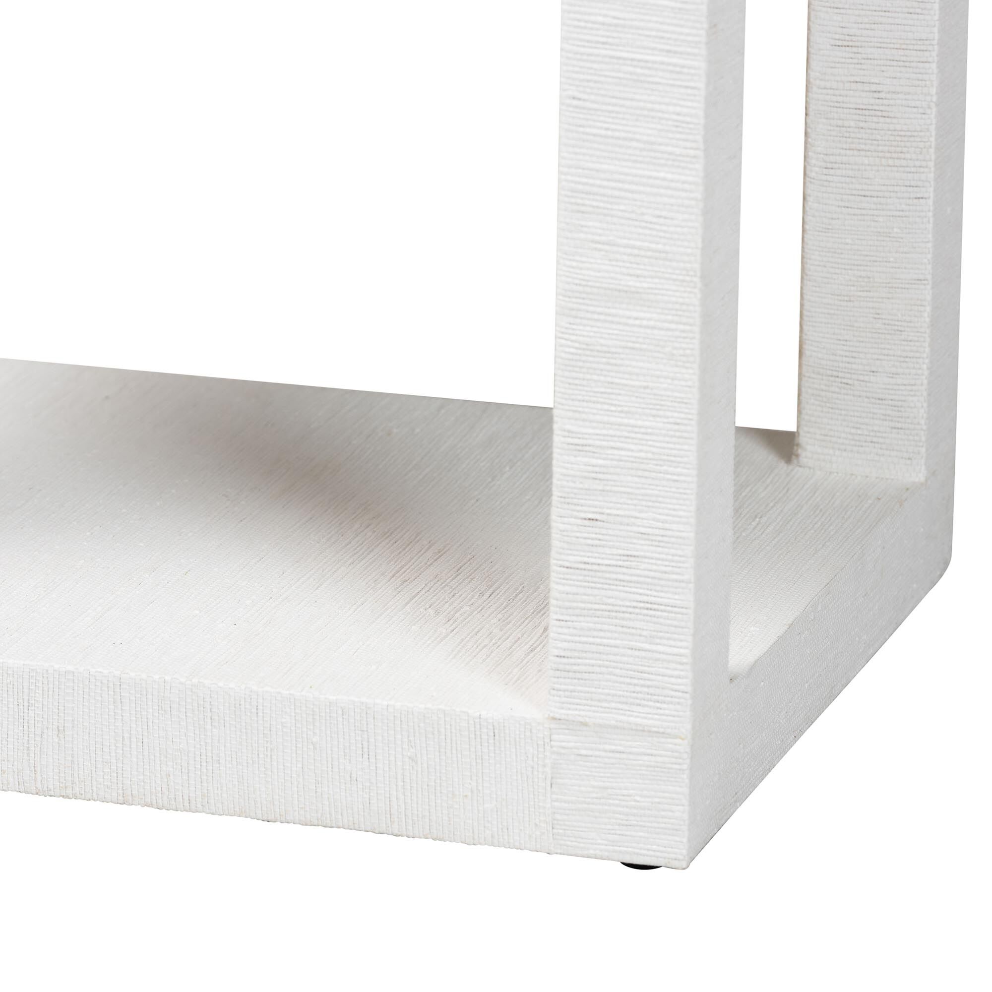 Oaklynn Natural Grasscloth End Table, WHITE, alternate image number 4