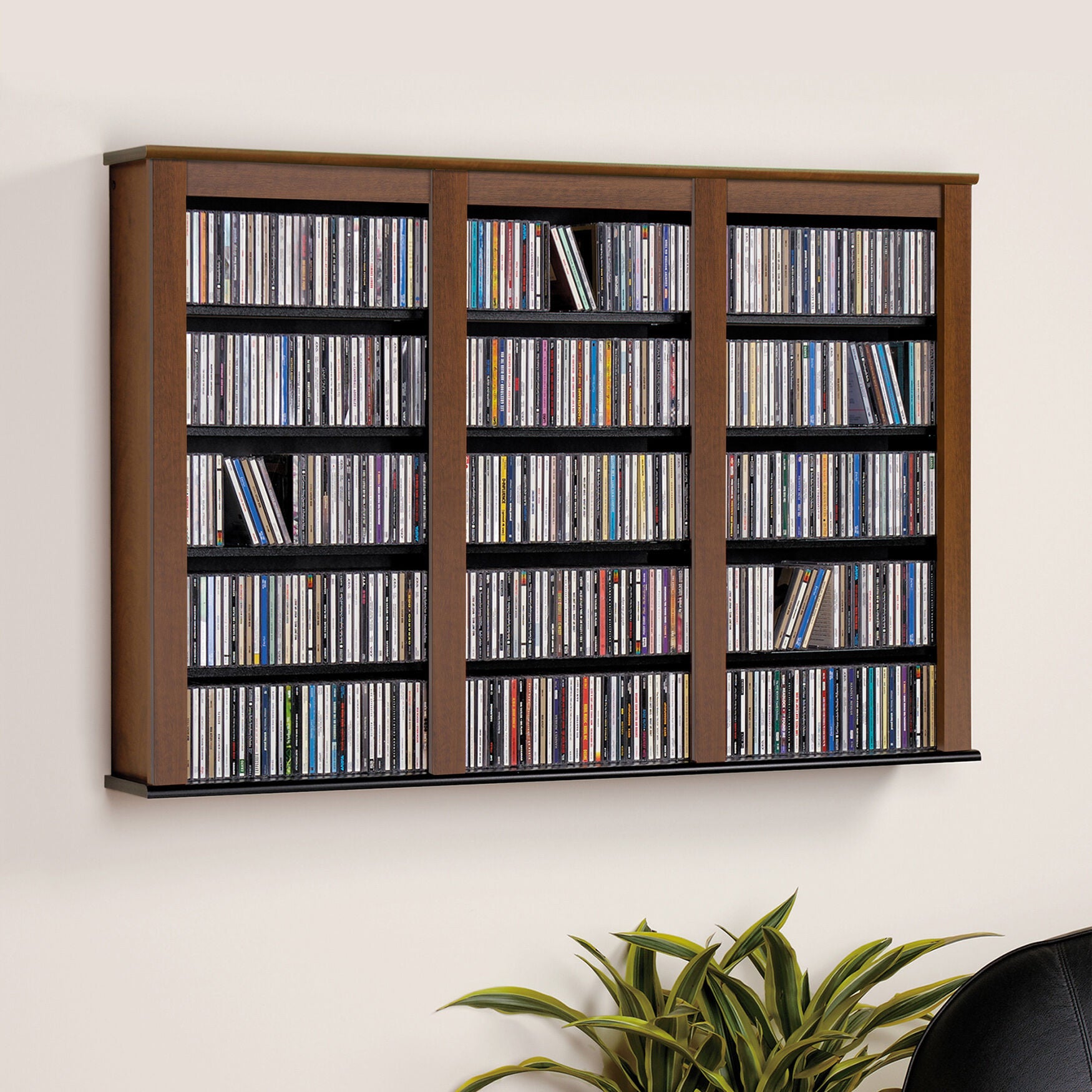 Plus Size Black Triple Wall Mounted Storage, Black | Woman Within