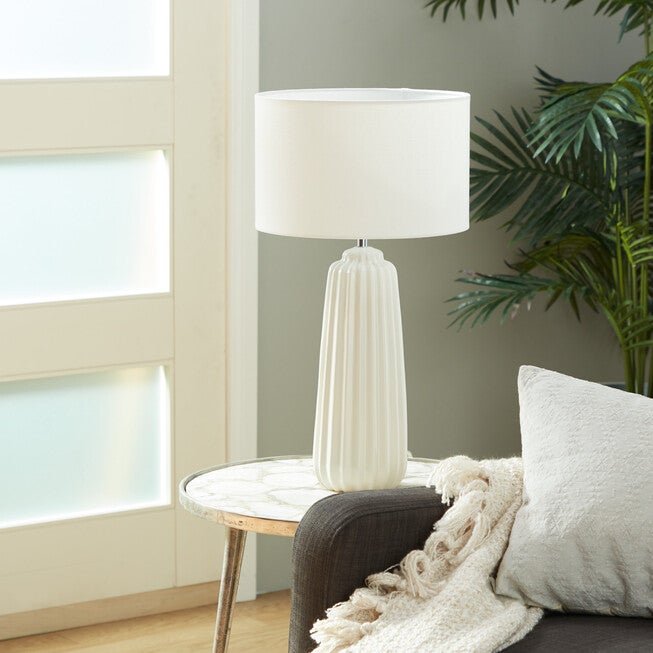 White Stone Traditional Table Lamp, , alternate image number null