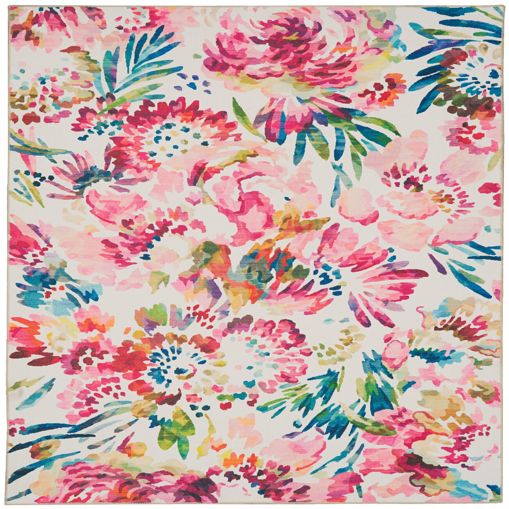 Washable Julian Raspberry/Ivory Rug, RASPBERRY, hi-res image number 0