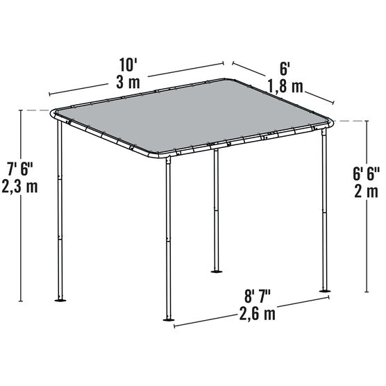 10x6 Solano Gazebo Canopy Tan Cover, , alternate image number null